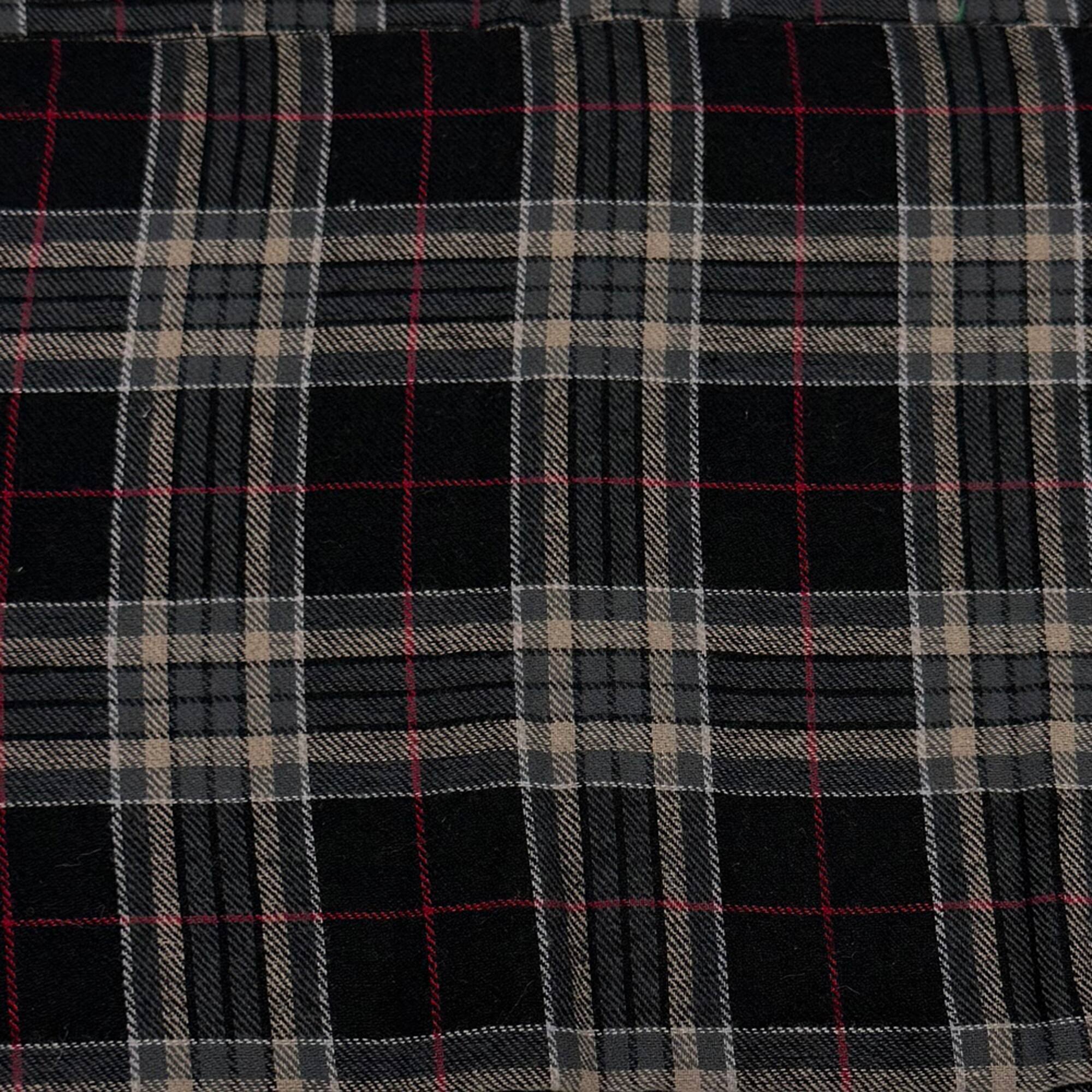 Feldman Edward Black Plaid Yarn-Dyed Cotton Flannel Fabric